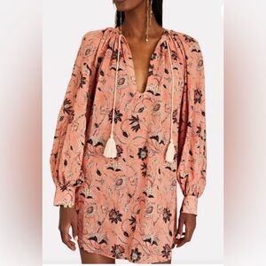 Ulla Johnson Biarritz‎ Tunis Dress Cover Up Floral Cotton Long Sleeve Women's P